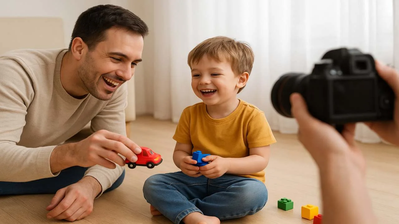 ژست عکاسی کودک در منزل