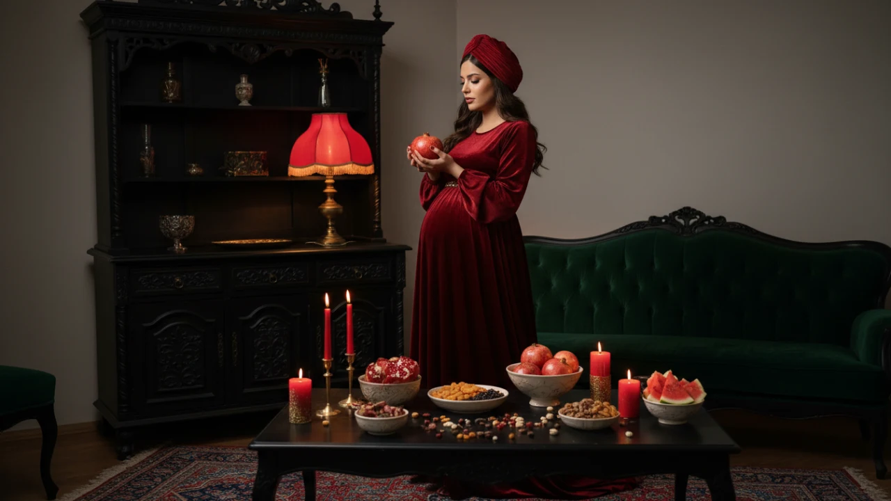 عکس بارداری هنری یلدایی