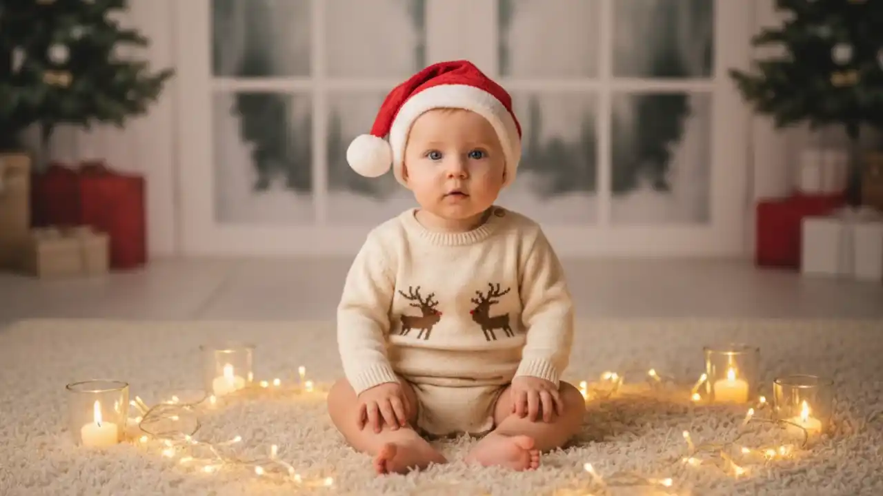 ایده‌ی نوزاد در نور شمع و چراغ‌ها