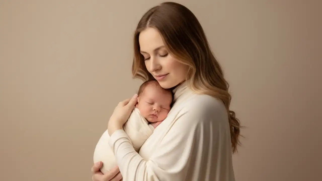 ژست تماس پوستی نوزاد و مادر در آتلیه