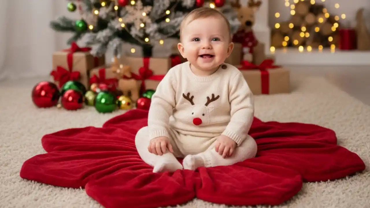 ایده‌ی نوزاد کنار درخت کریسمس