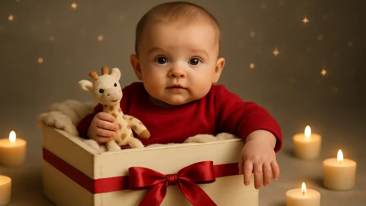ایده عکس نوزاد به عنوان کادوی کریسمس