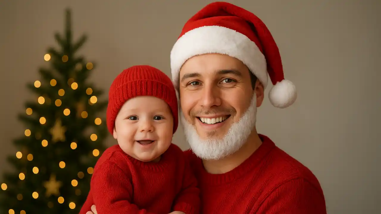 ایده عکس نوزاد با تم بابانوئل