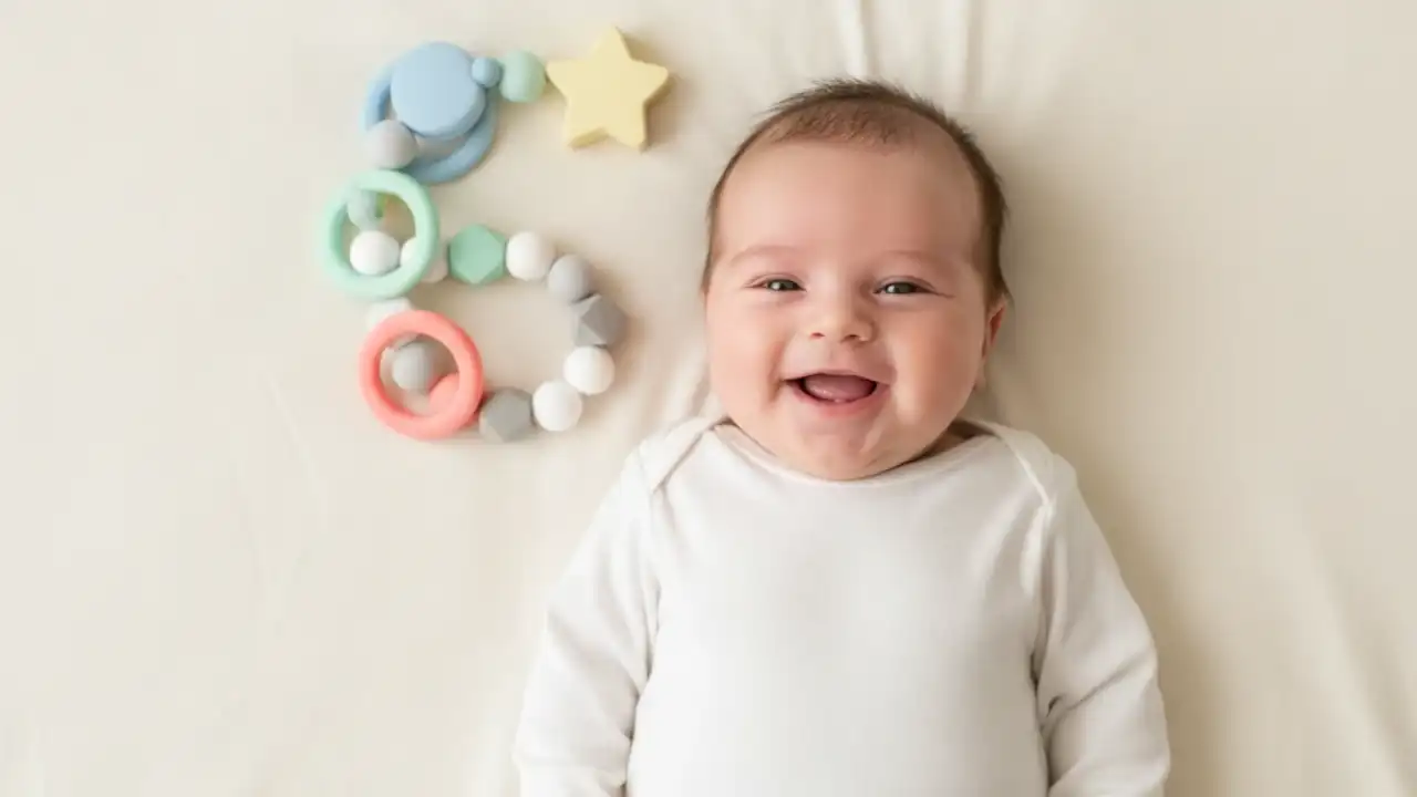 عکس ماهگرد نوزاد با اولین دندان