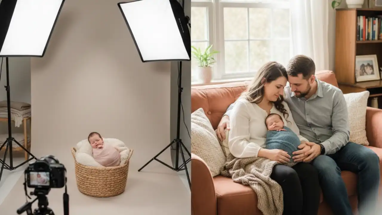 عکاسی نوزاد در آتلیه بهتر است یا در خانه